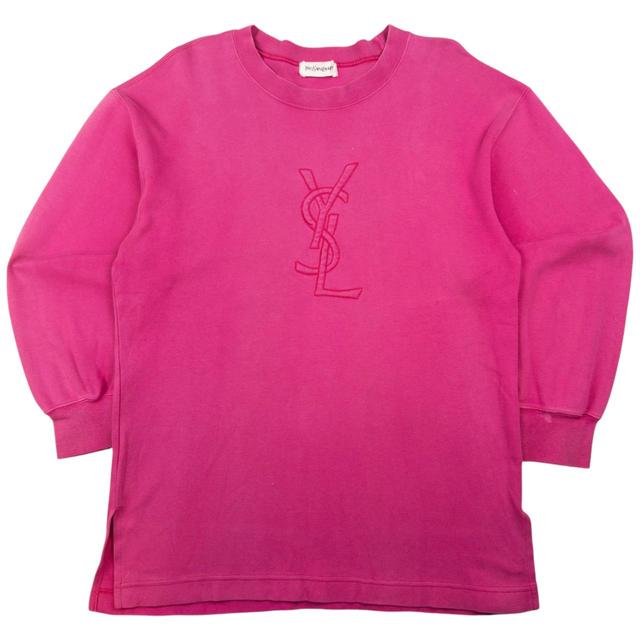 Yves Saint Laurent ピンク スウェット Vintage YSL Yves Saint Laurent Jacket Size | Depop