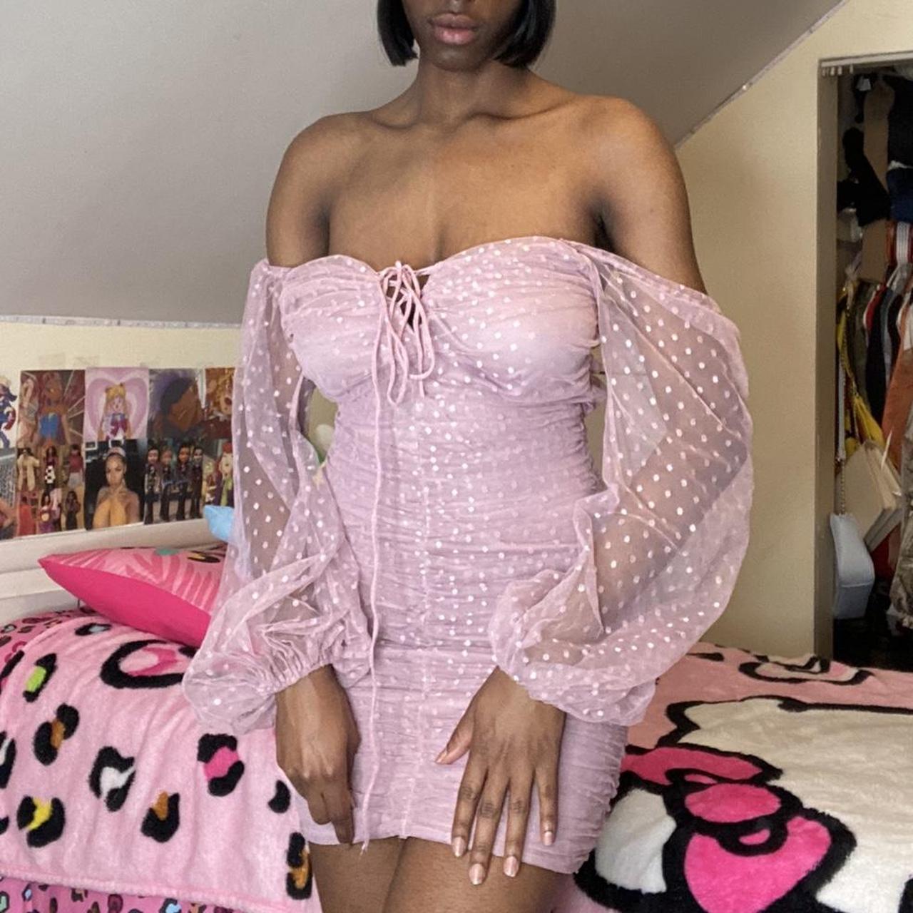 Fashion nova pink 2024 off the shoulder dress