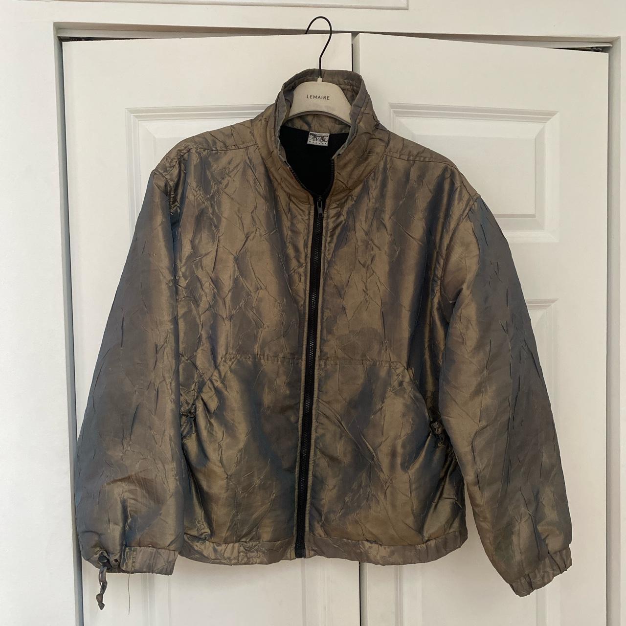 Vintage boxy metallic bomber jacket ~ Lightly... - Depop