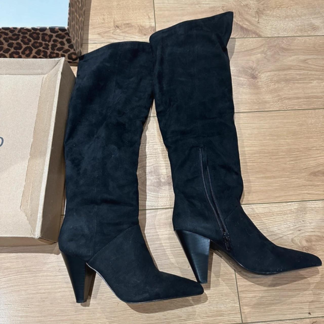 navy knee high boots river island
