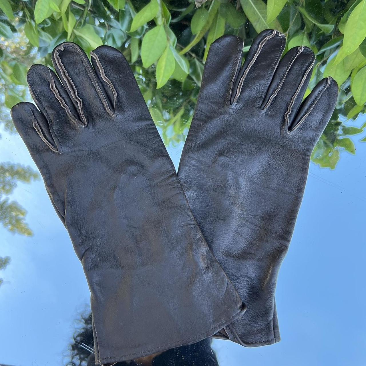 Vintage brown leather gloves Brown leather gloves... Depop