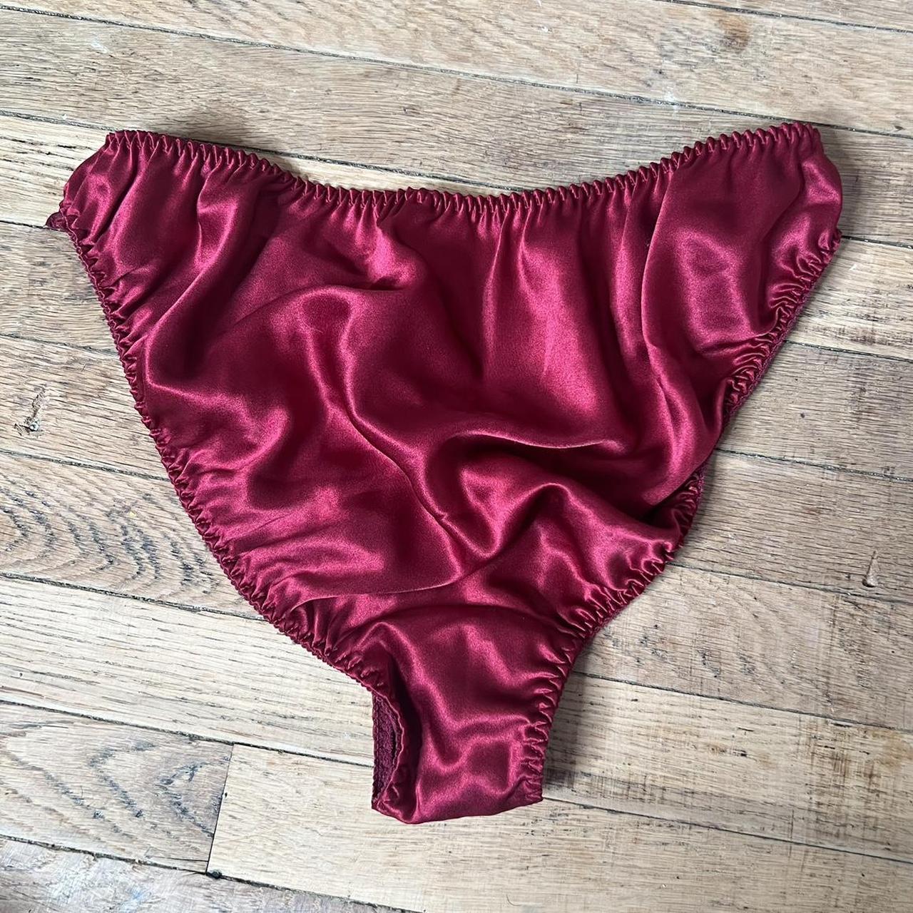 80s Victoria Secret red silk panties Gold label... - Depop