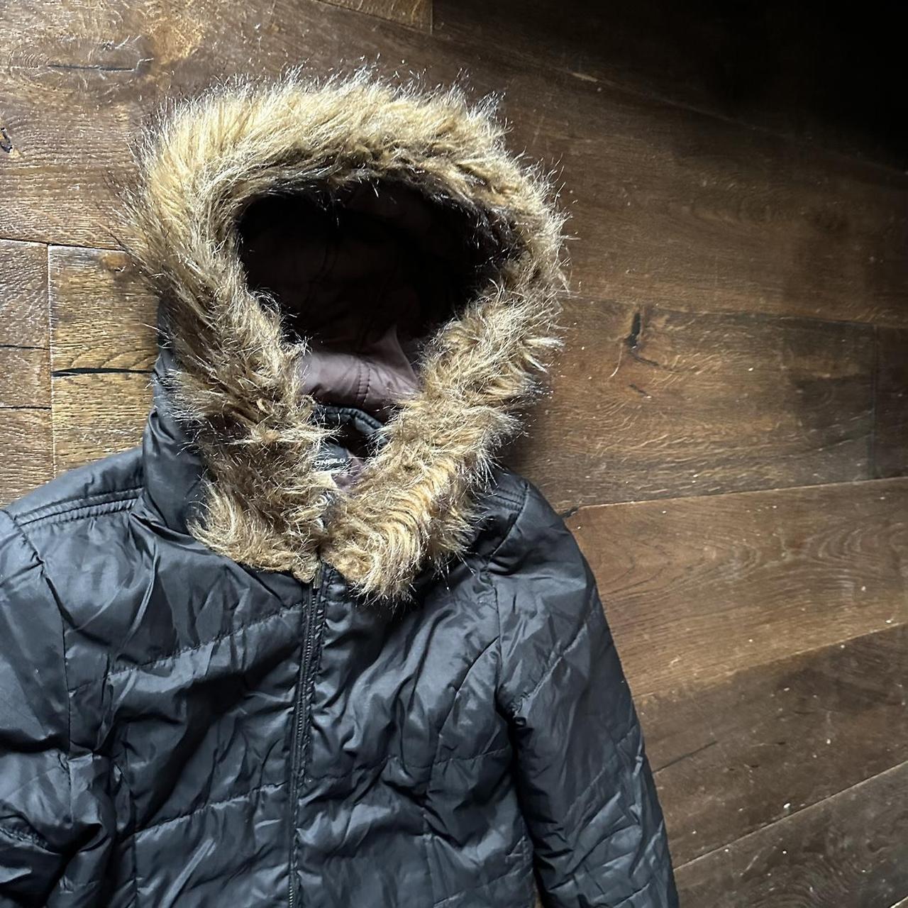 2000s fur puffer jacket O'Neil faux fur fitted | Depop