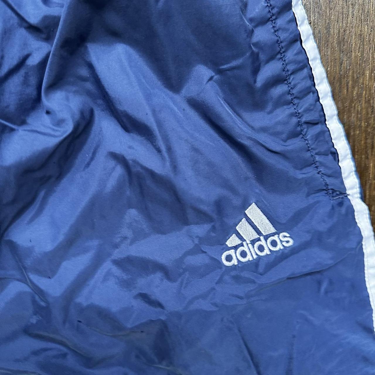 90s snap button Adidas pants Vintage navy blue... Depop