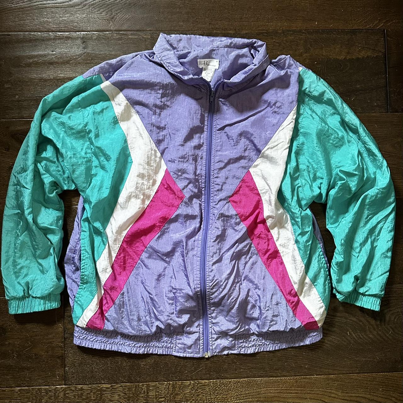 90s color block windbreaker Vintage multicolor. Depop