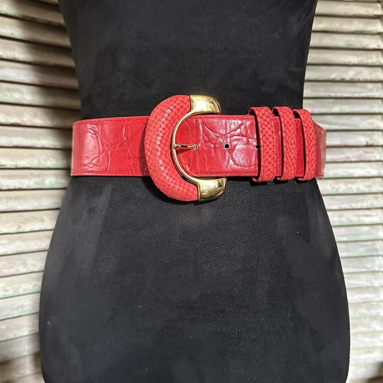 Vintage Leather Belt / Golden Buckle hotsell / 80's - 90's /