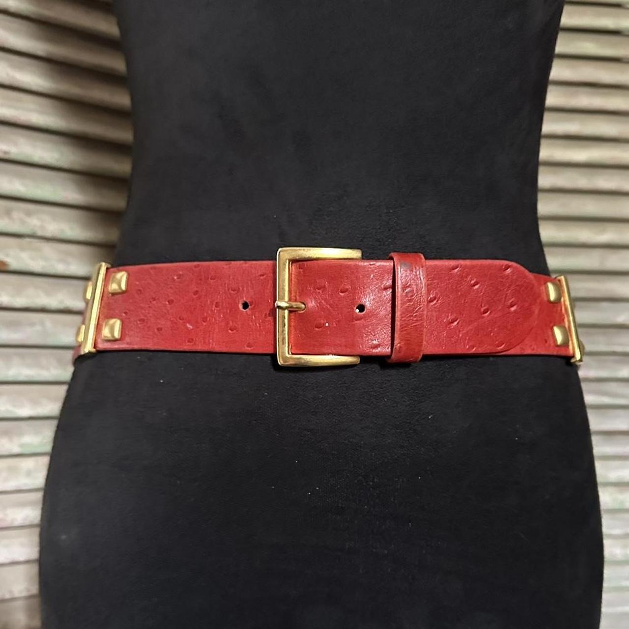 Vintage Leather Belt / Golden Buckle hotsell / 80's - 90's /