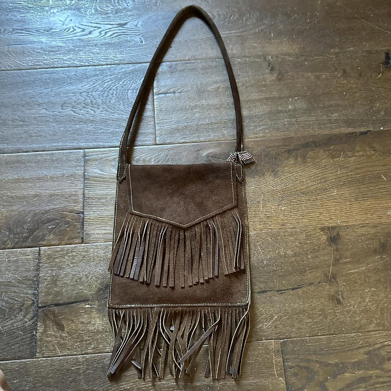 Vintage 70s suede fringe purse bag Vintage tassel | Depop