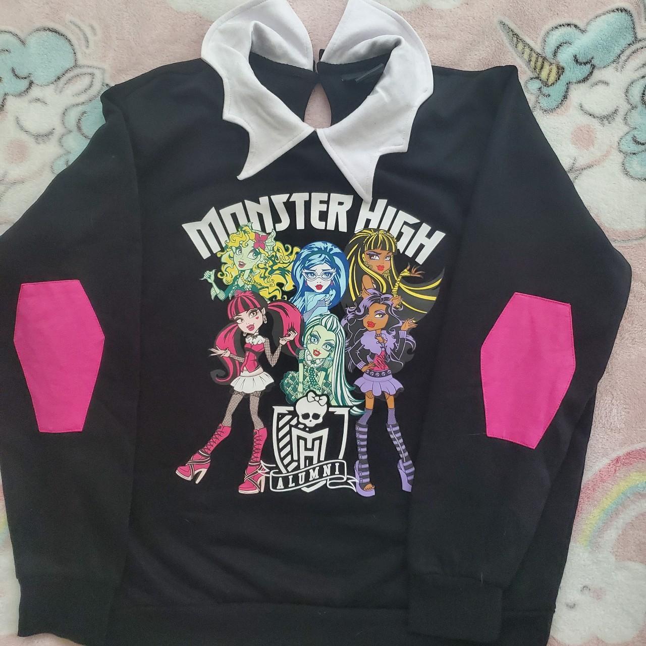 >Monster High Long Sleeve Sweater with Collar >Size... - Depop