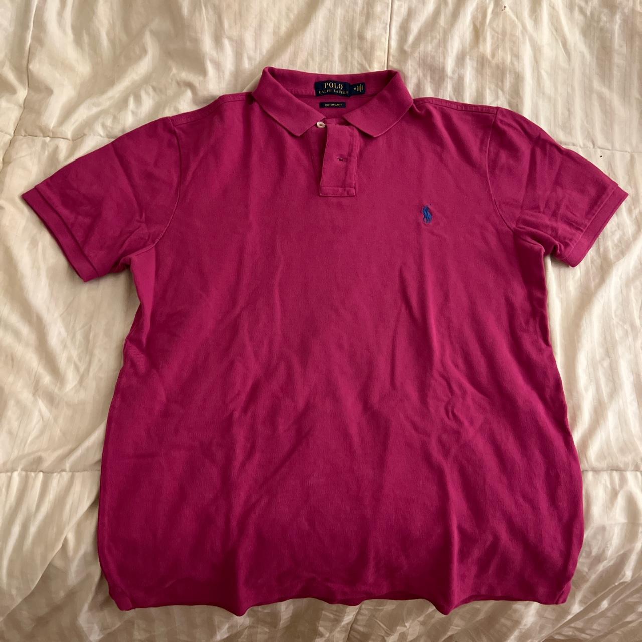 Polo Ralph Lauren Men's Pink Poloshirts Depop