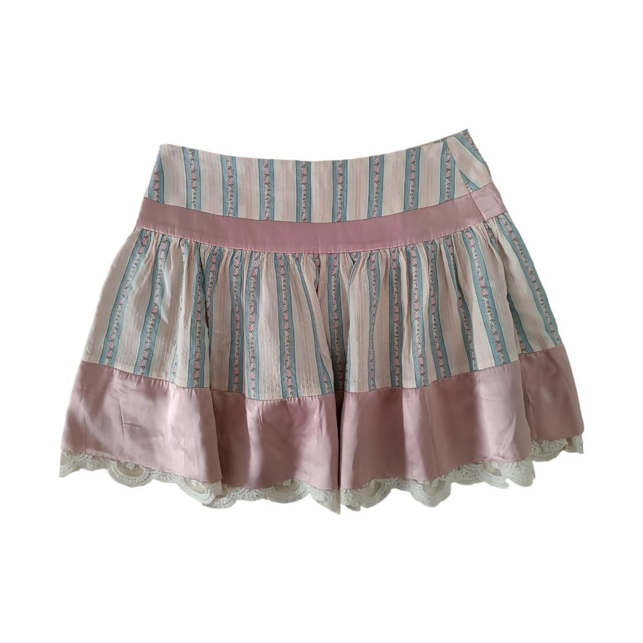 Galliano Women's Pink and Blue Skirt (3)