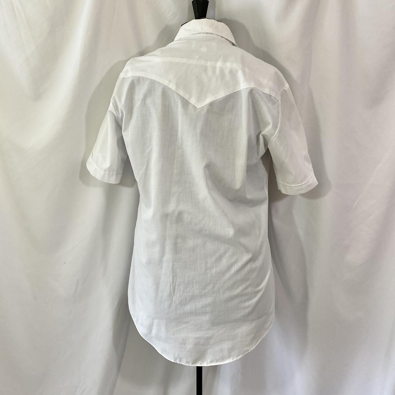 Vintage 70’s white Pearl snap button down made by... - Depop