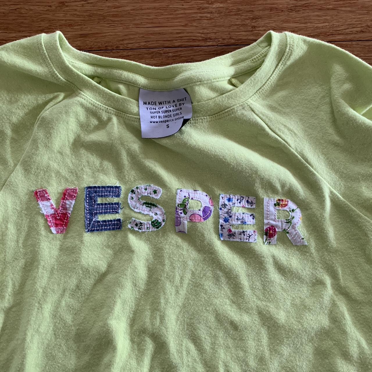 Vesper Co lime baby tee in size small In excellent... - Depop