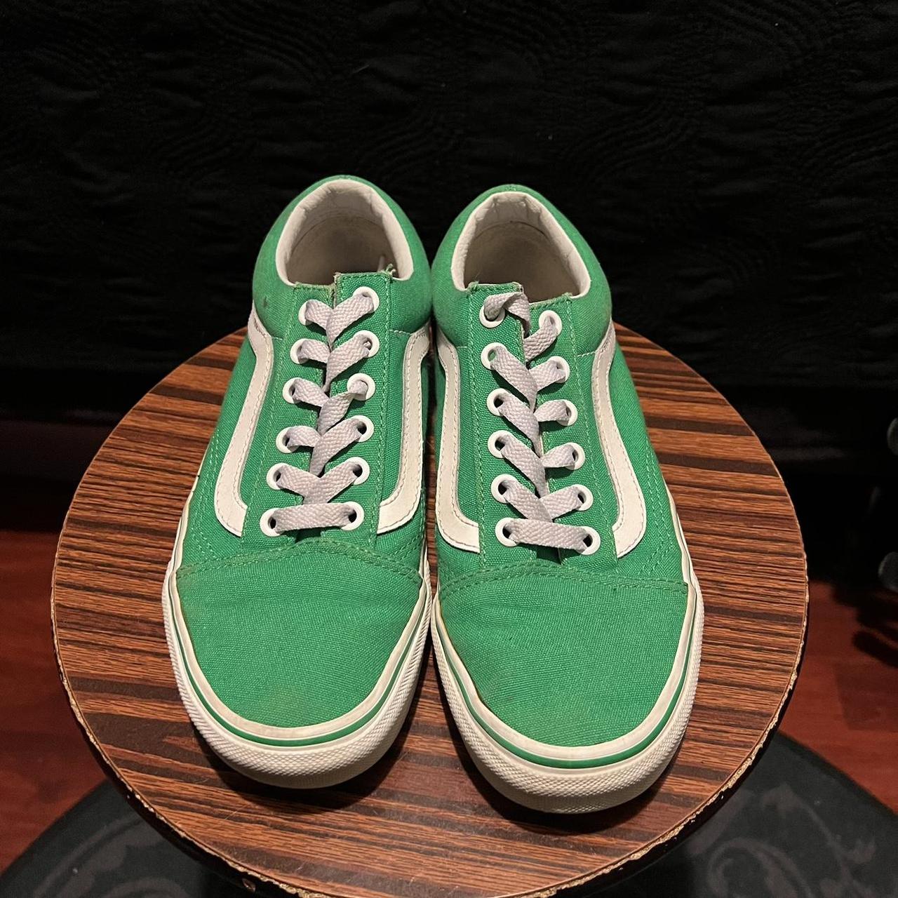 women s size 6 custom green vans. loved these they