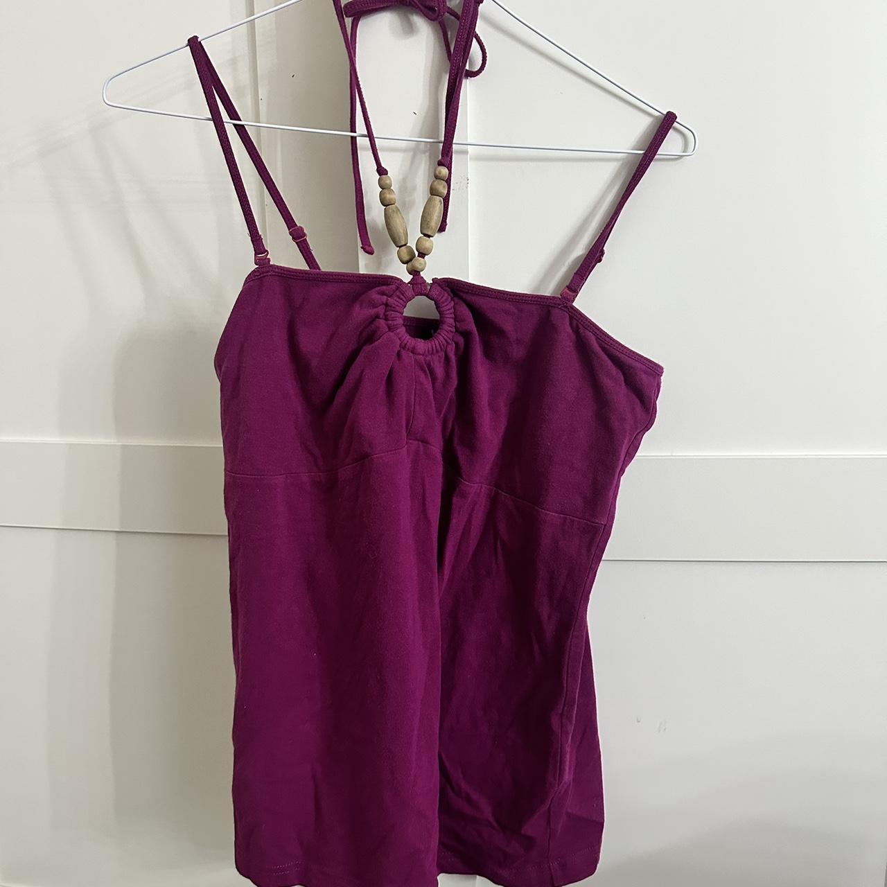 Vintage purple halter neck top Adjustable straps... - Depop