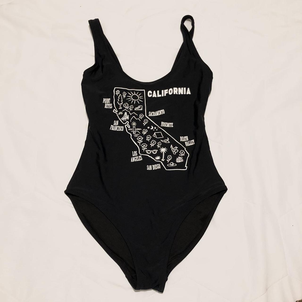 california one piece black bathing suit