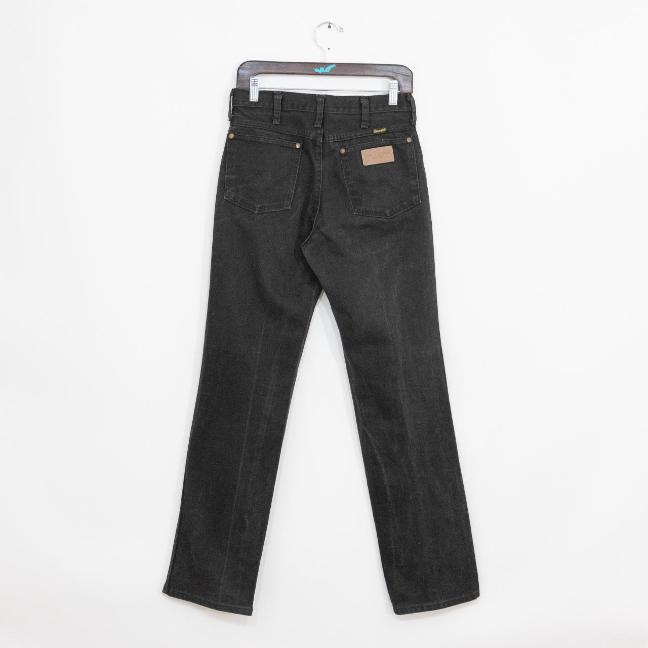 Vintage Black Wrangler Jeans. Made in USA. Slim /... - Depop