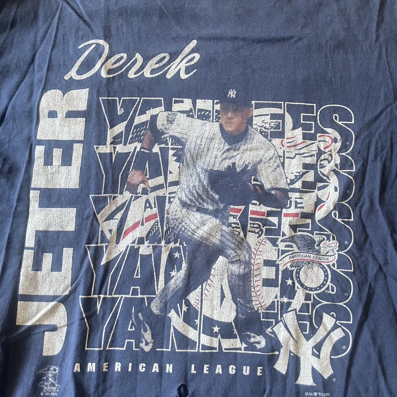 Vintage Derek Jeter jersey T-Shirt. Nice fade on a - Depop