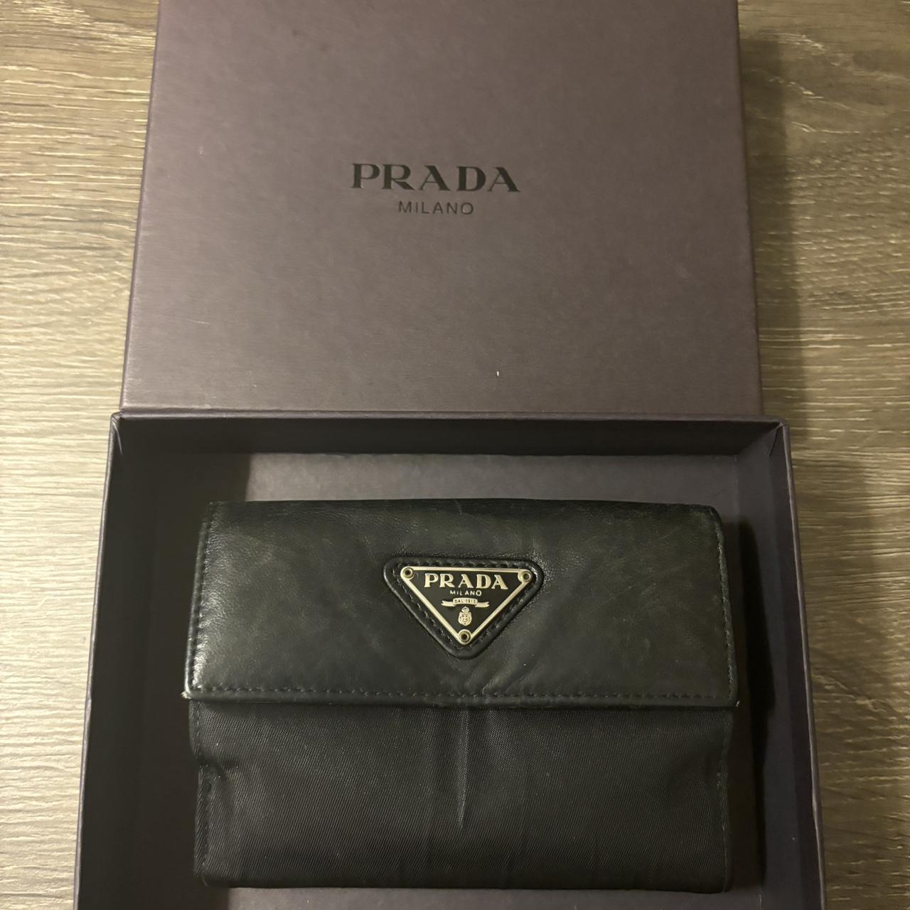 Prada black wallet Good condition Comes with... - Depop