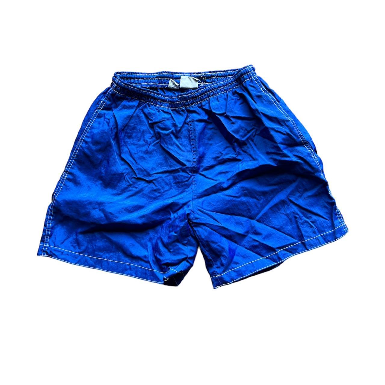 ASOS Reclaimed Vintage Men's Blue and White Shorts | Depop