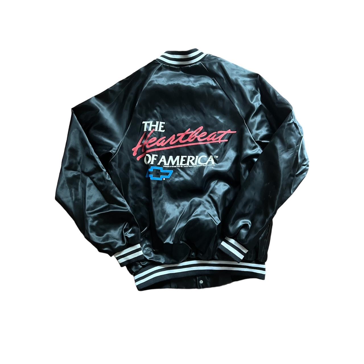 Vintage Chevrolet heartbeat of America satin jacket.... - Depop