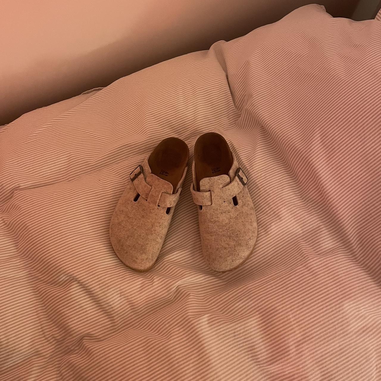 birkenstock boston wool felt clogs