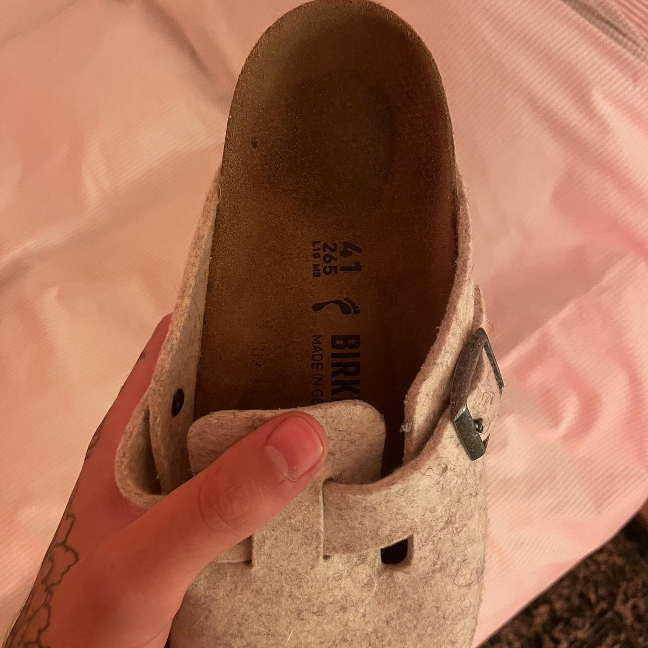 birkenstock boston wool felt clogs