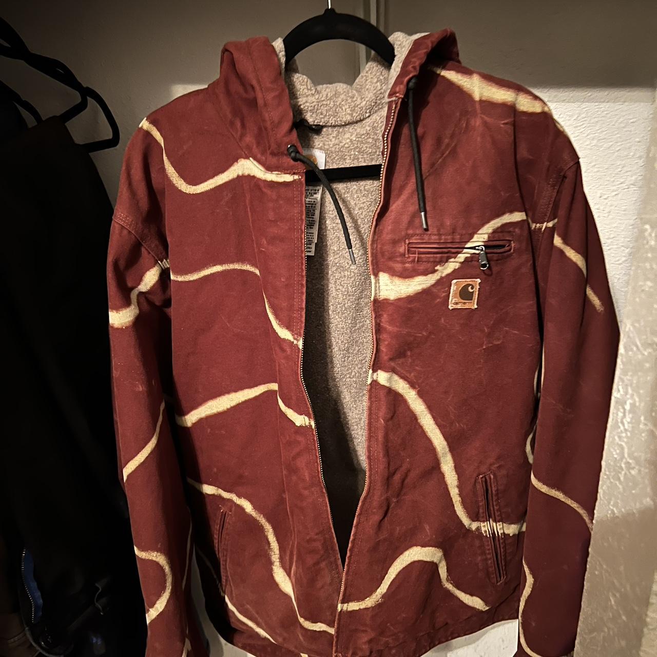 Custom bleached Carhartt jacket. Super warm, a bit... - Depop