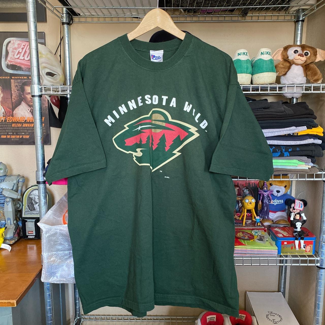 -Vintage 90’s NHL Minnesota Wild Pro Player T-Shirt,... - Depop