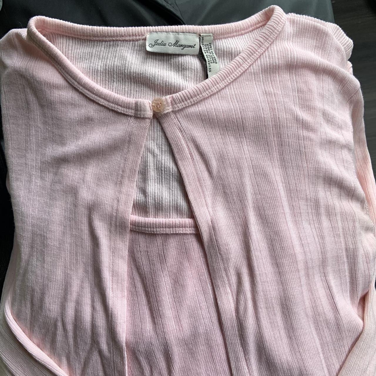 Baby pink cardigan + tank set First pic is the true... - Depop