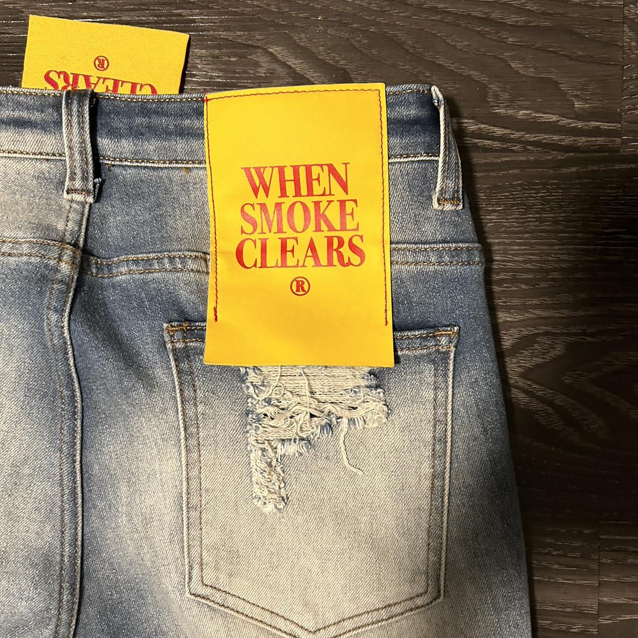 When Smoke Clears distressed nailhead denim pants...