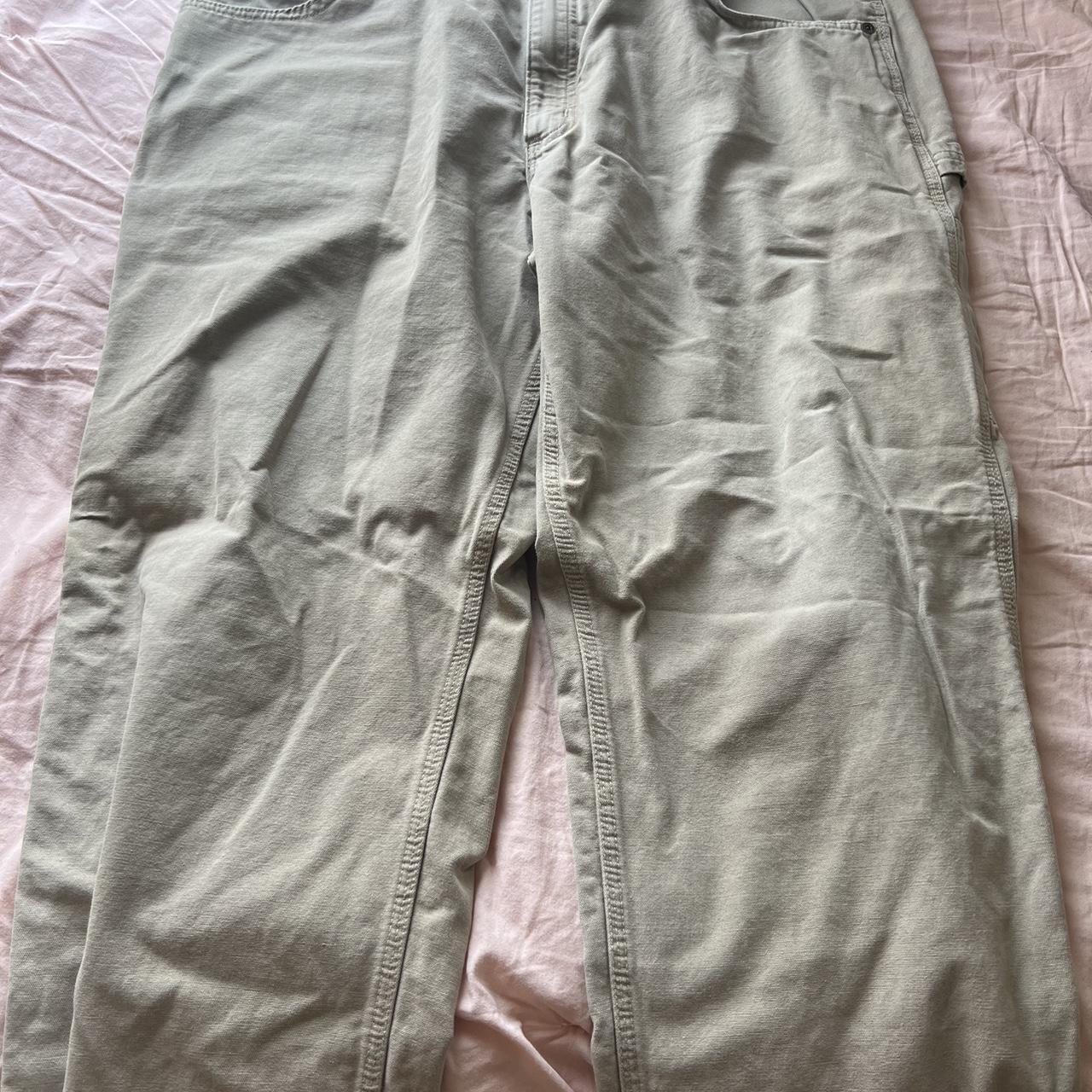 Tan carhartt pants Frayed bottoms - Depop