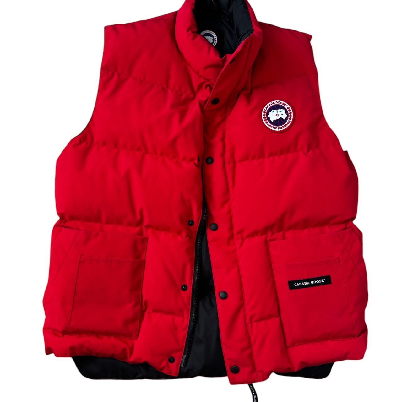 Canada Goose Red Gillet 100 authentic scannable. Depop