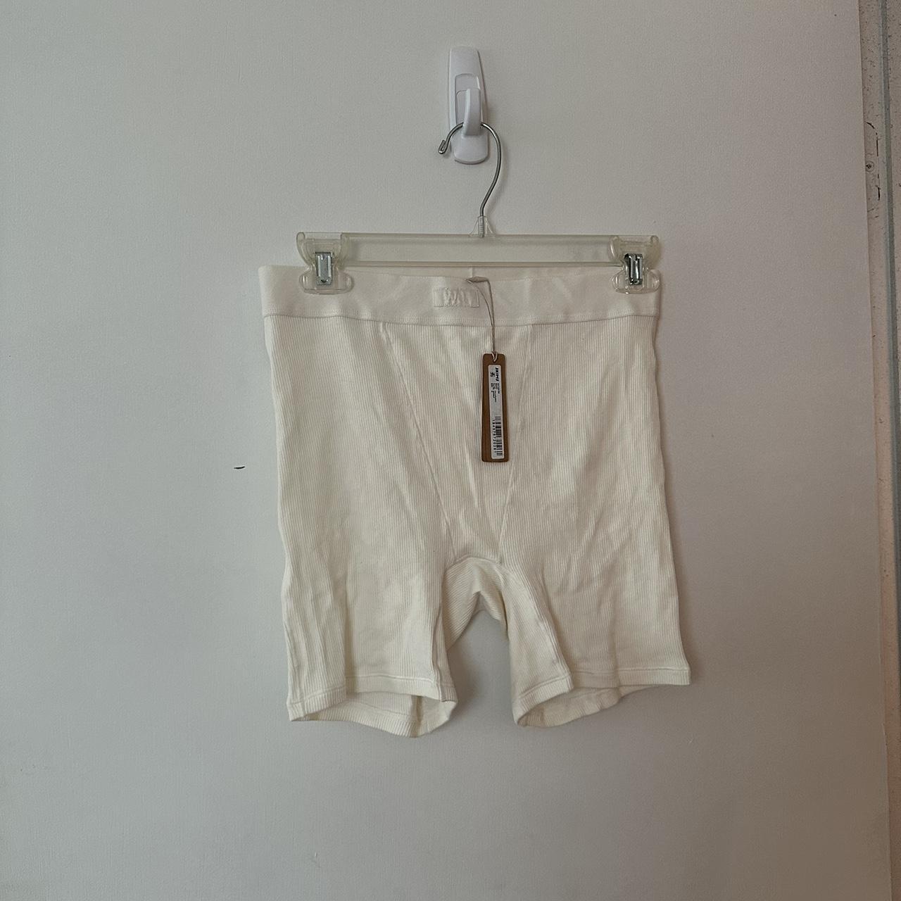 never worn with tags white Skims boxer shorts size: - Depop