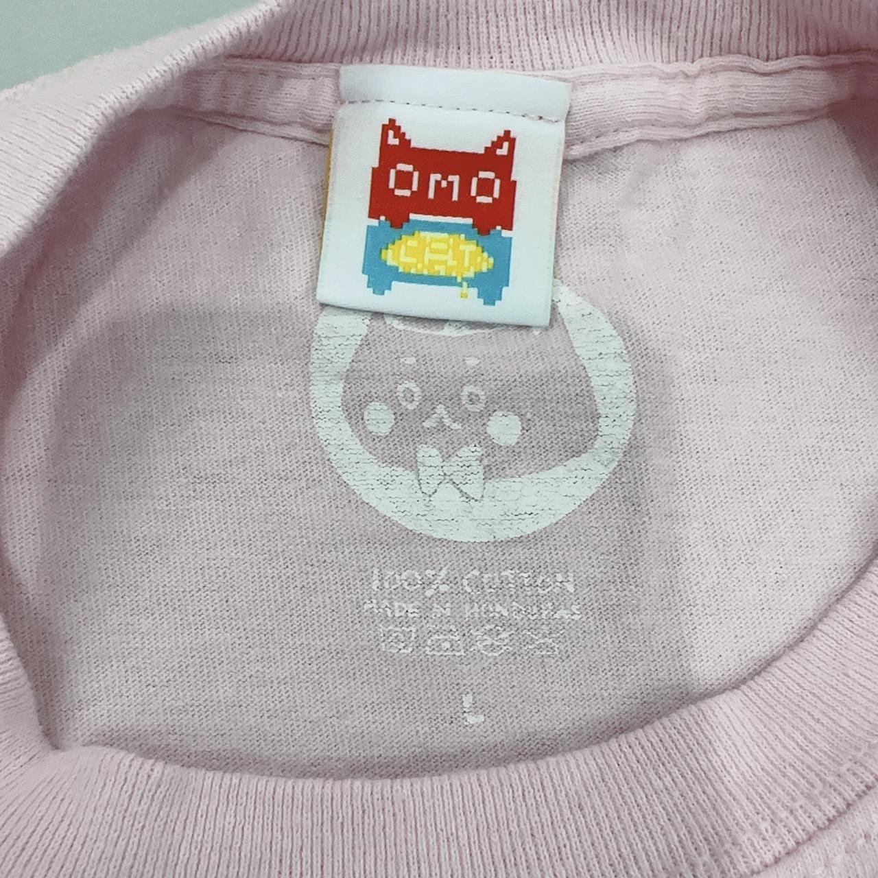 OMOCAT Men's Pink and White T-shirt (3)