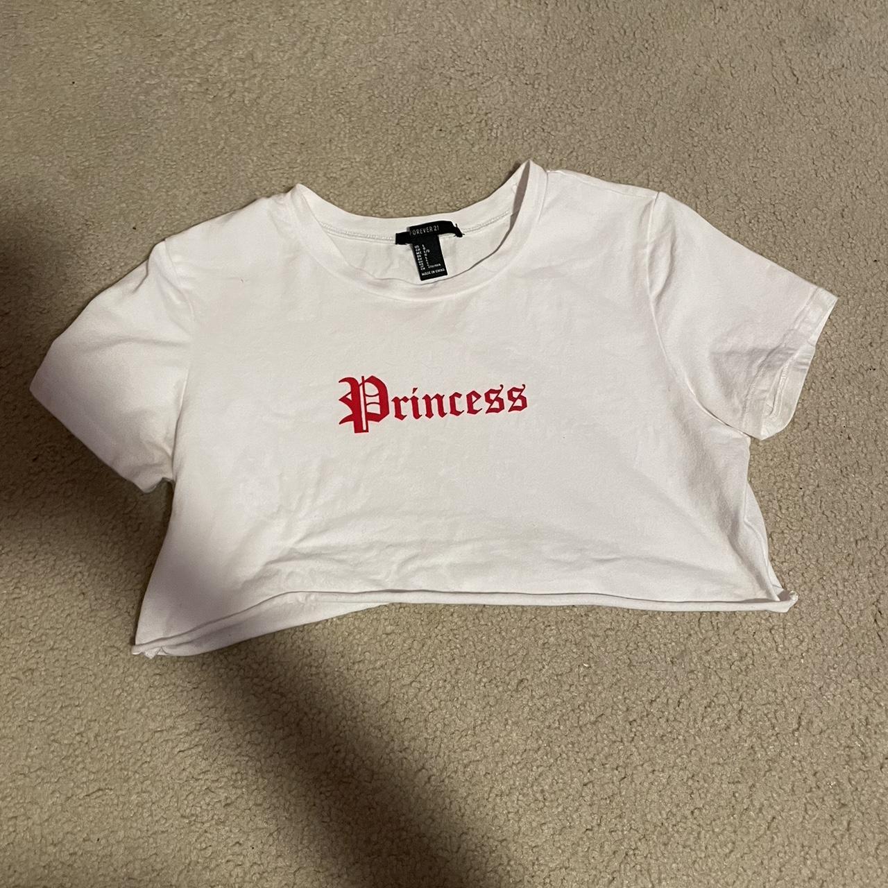 Forever 21 Women's White and Red Croptop Depop