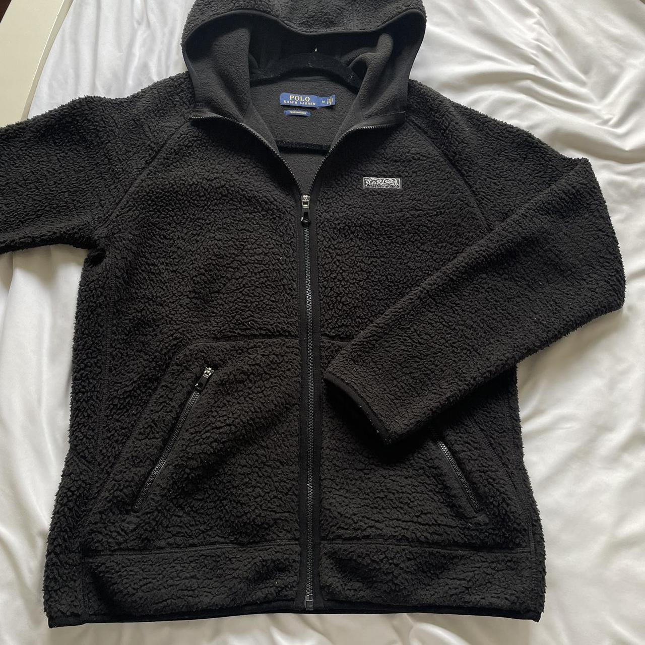 POLO ralph lauren performance black fuzzy zip up so. Depop