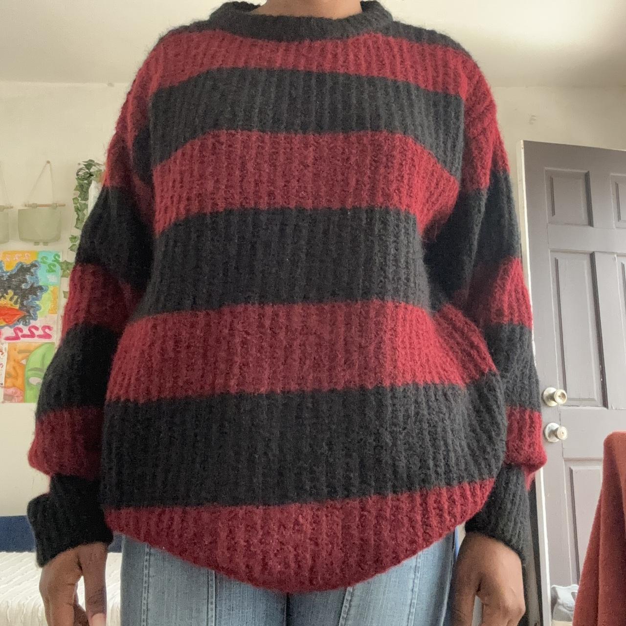 H & m red and 2025 black sweater