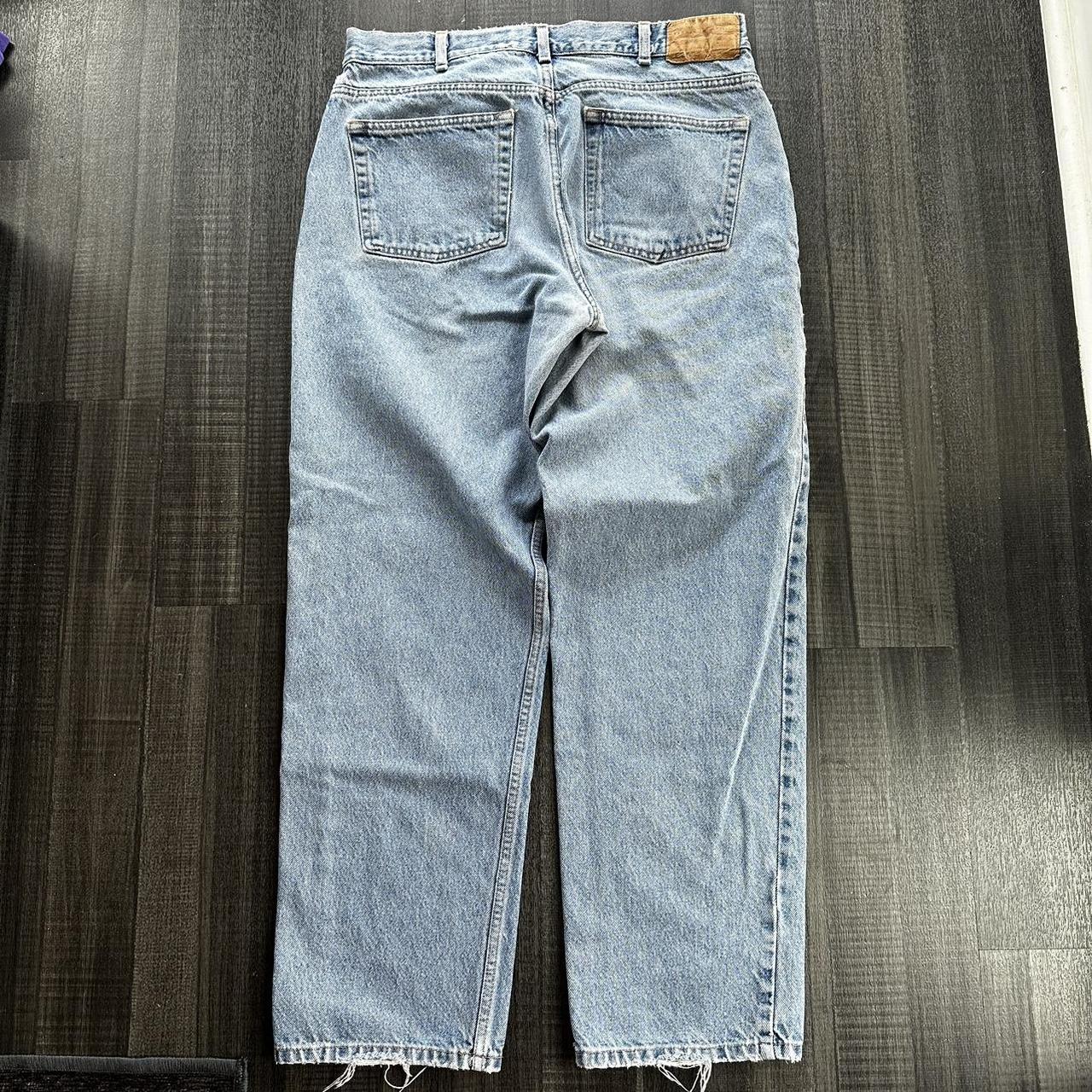 Vintage 90s Eddie Bauer Relaxed Fit Distressed Light... - Depop