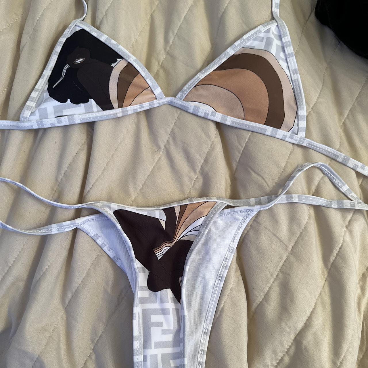 Fendi style bikini Worn once Size S - Depop