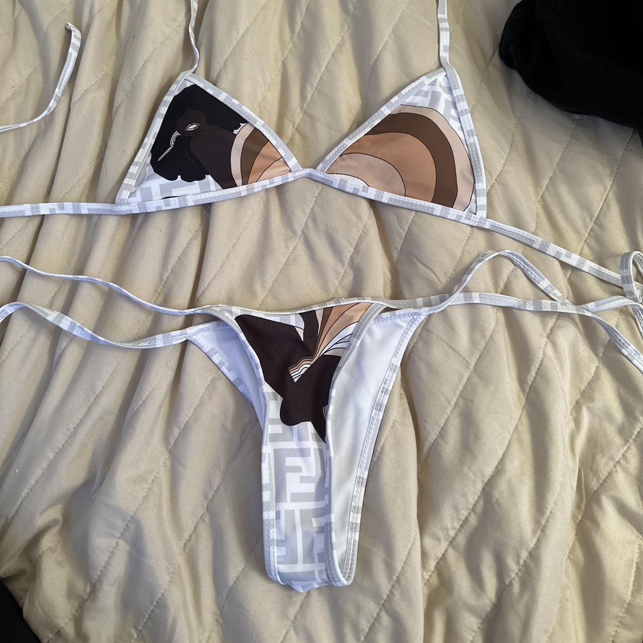 Fendi style bikini Worn once Size S - Depop