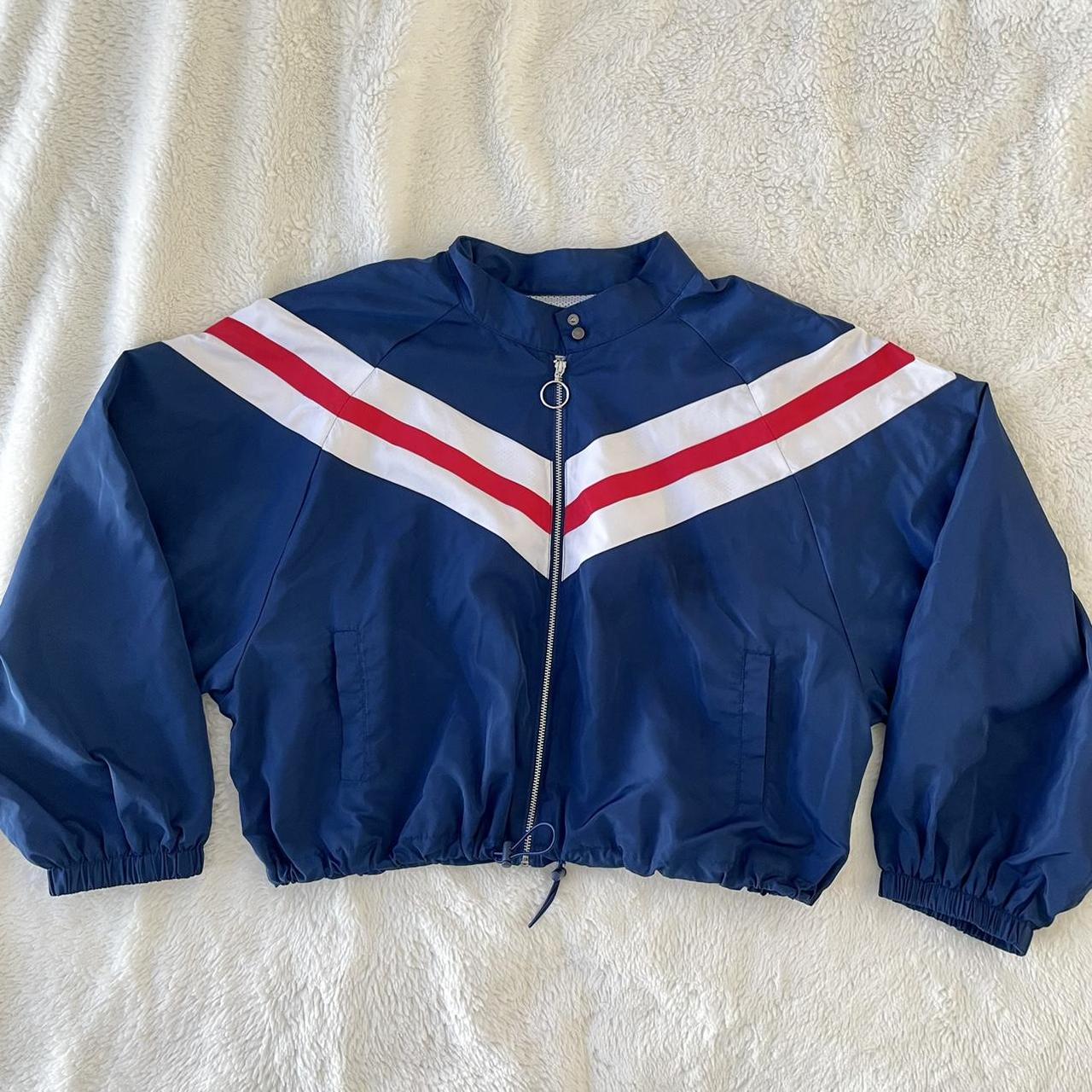 Women's Navy and Red Jacket | Depop