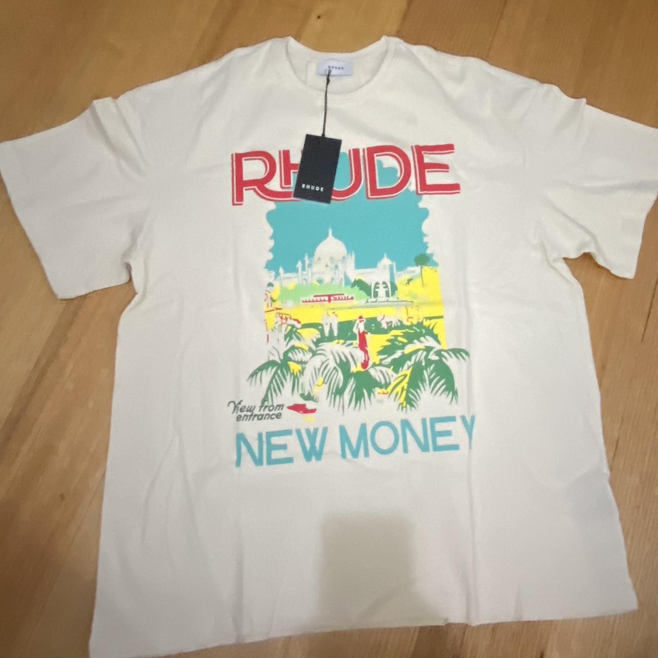 Rhude New Money Graphic T- Shirt White/beige tee New... - Depop