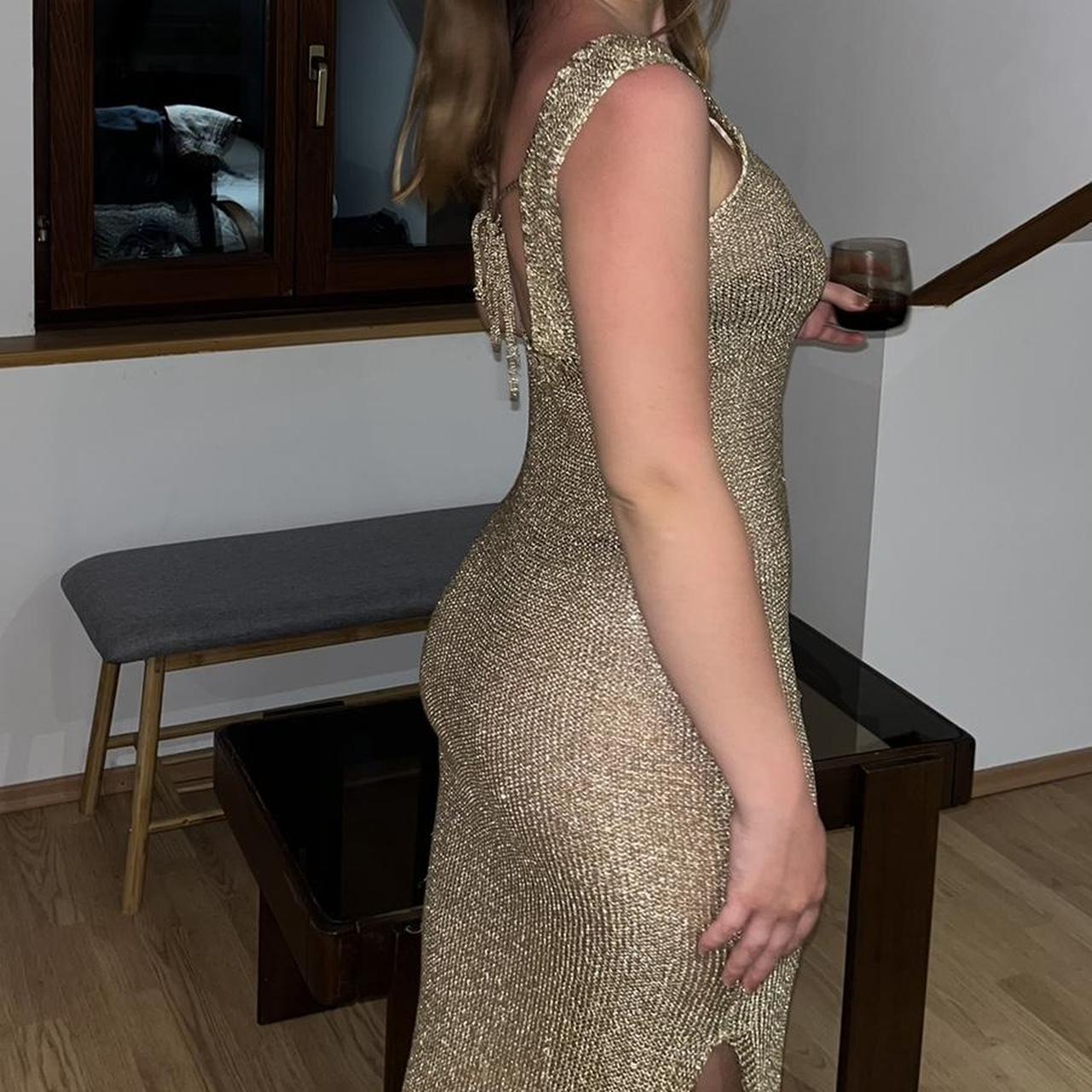 Primark gold dress best sale