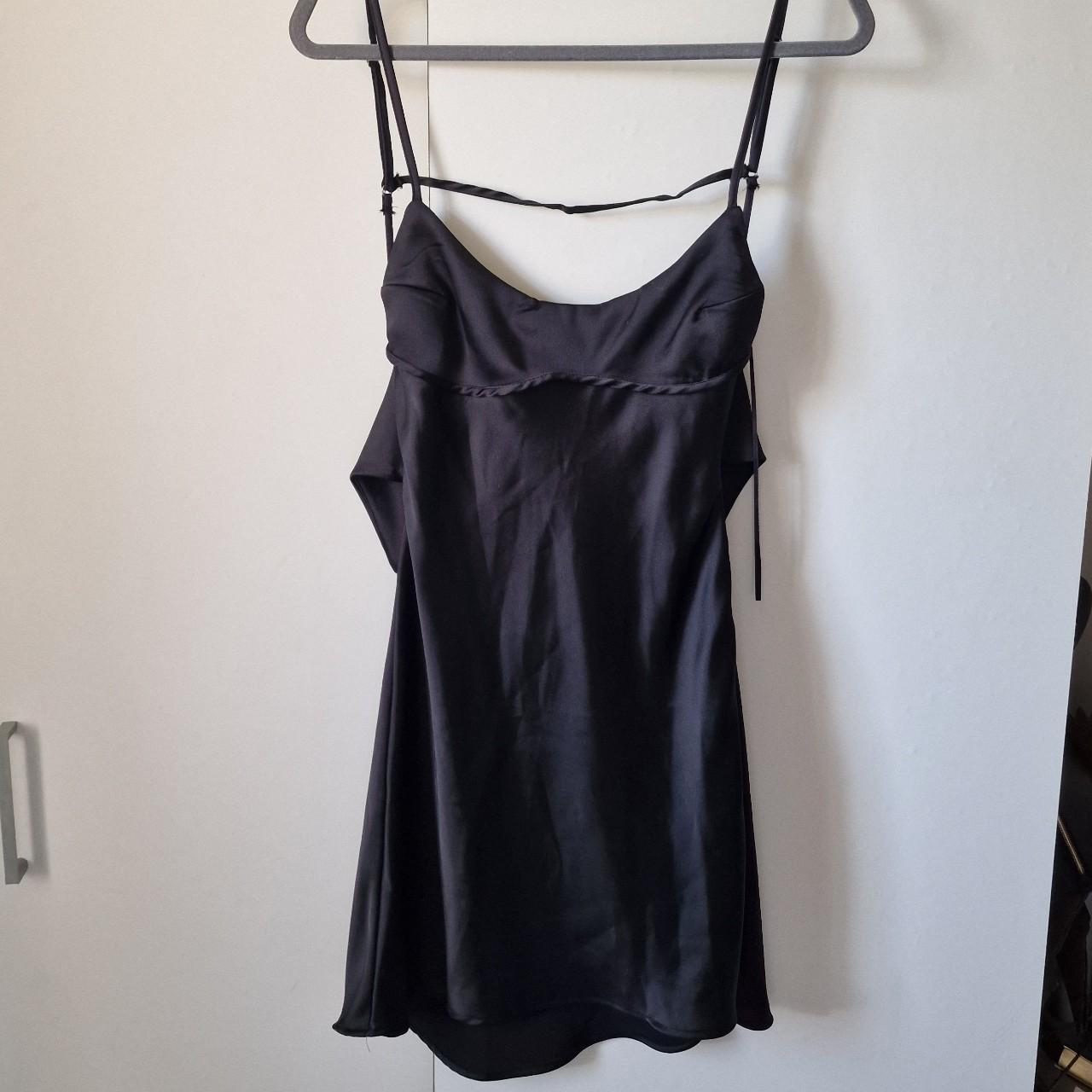 Zara tiktok viral satin cut out mini dress in... - Depop