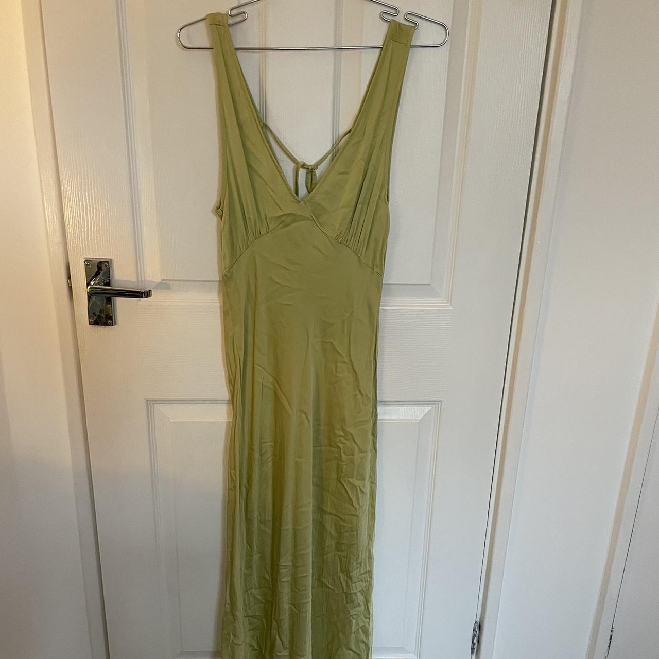 Urban outfitters long silk green dress Never worn... - Depop