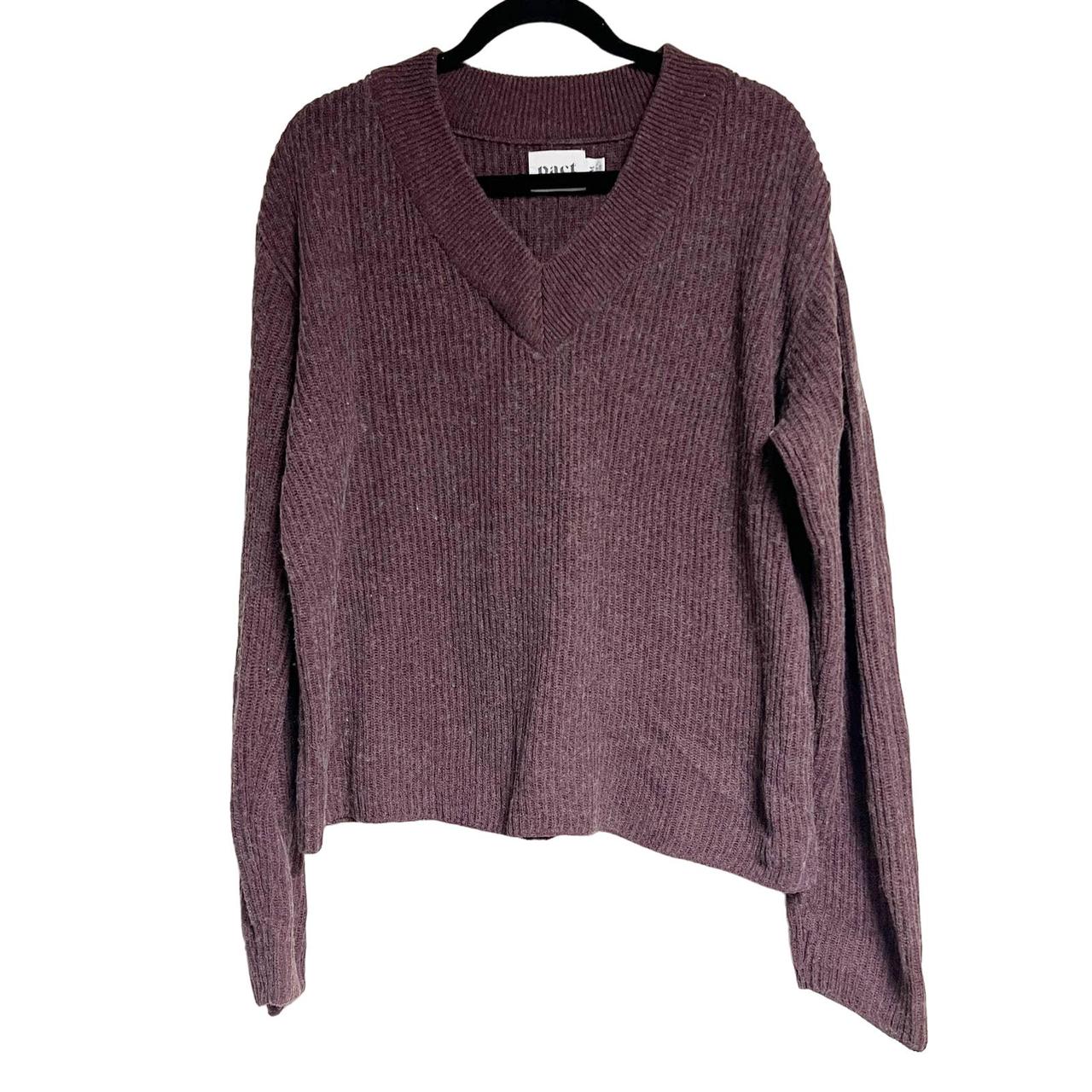 pact Organic Cotton Wool Blend V Neck Pullover... - Depop