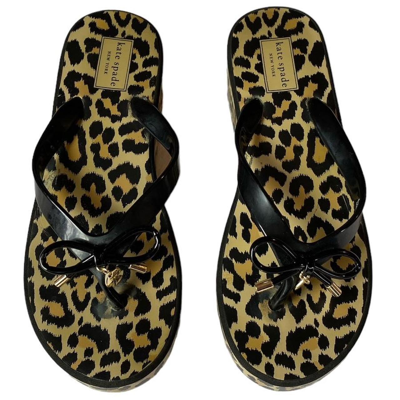 Kate Spade Rhett Leopard Wedge Flip Flops Sandals. Depop