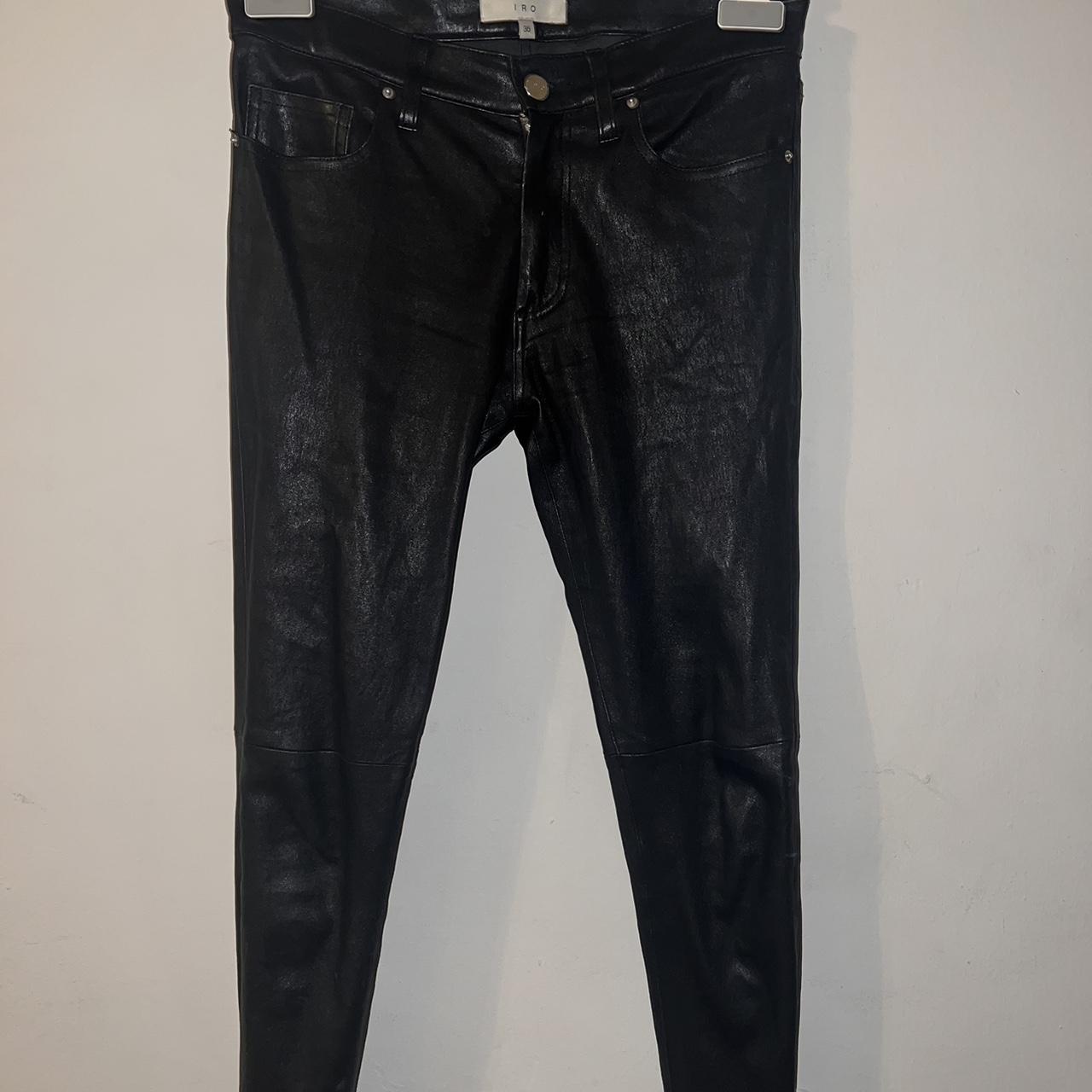 IRO leather low rise pants stretch skinny size 2-4 - Depop