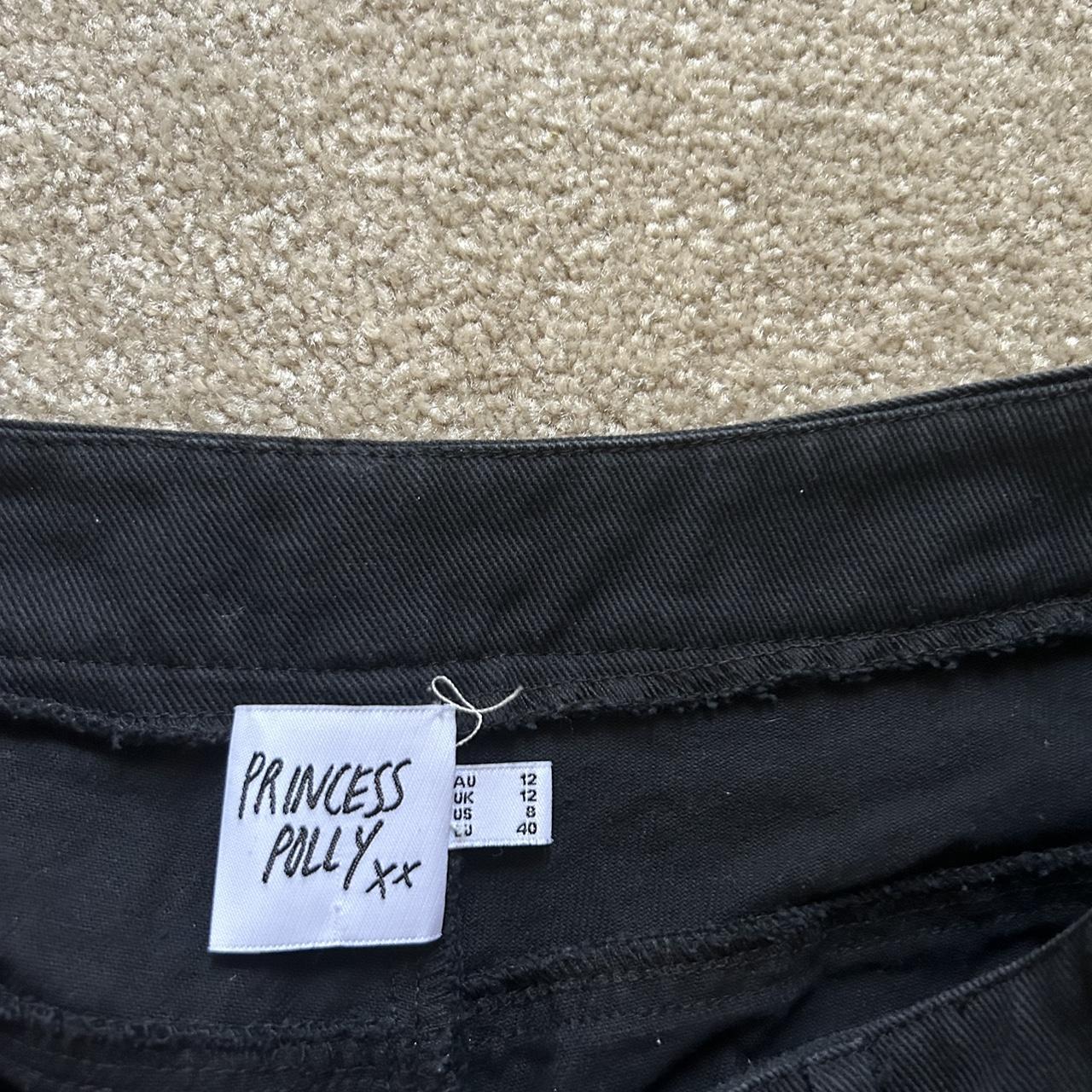 Princess Polly black low rise cargo pants size US 8,... - Depop